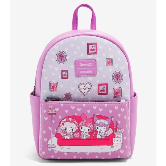 Loungefly My Melody Kuromi Slumber Party Mini Backpack